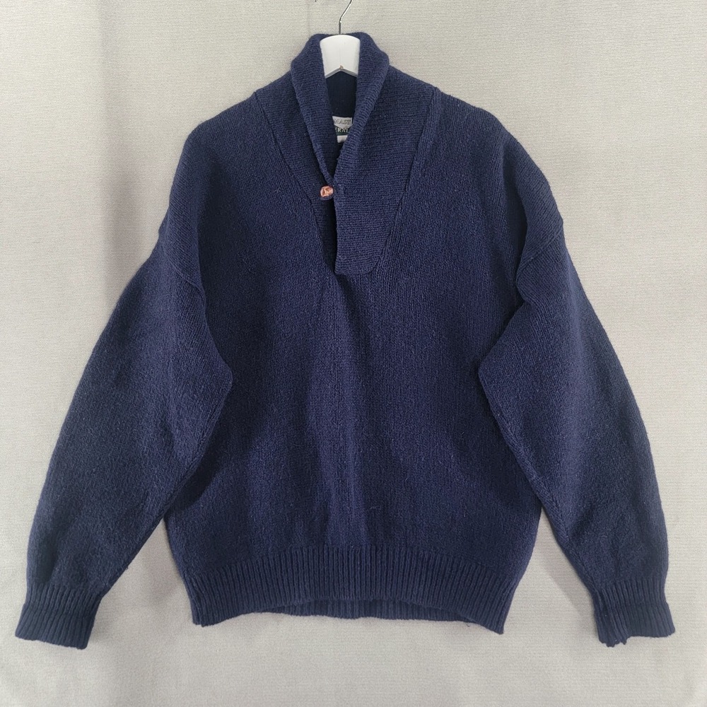 Mast General Store Mens Sweater Wool Shawl Collar Size XL Grandpa Fisherman - Picture 2 of 8